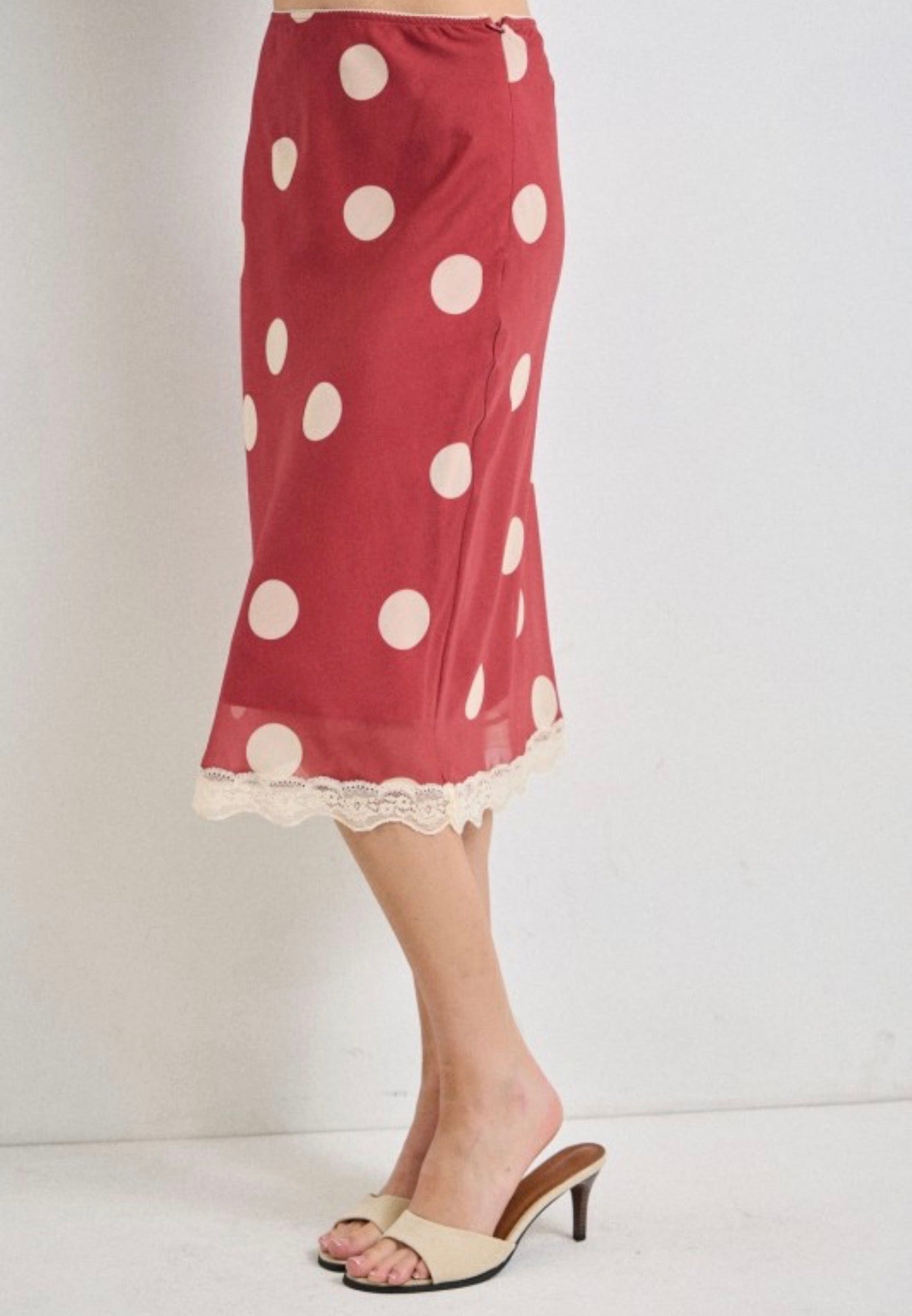 Vintage Red Midi Skirt