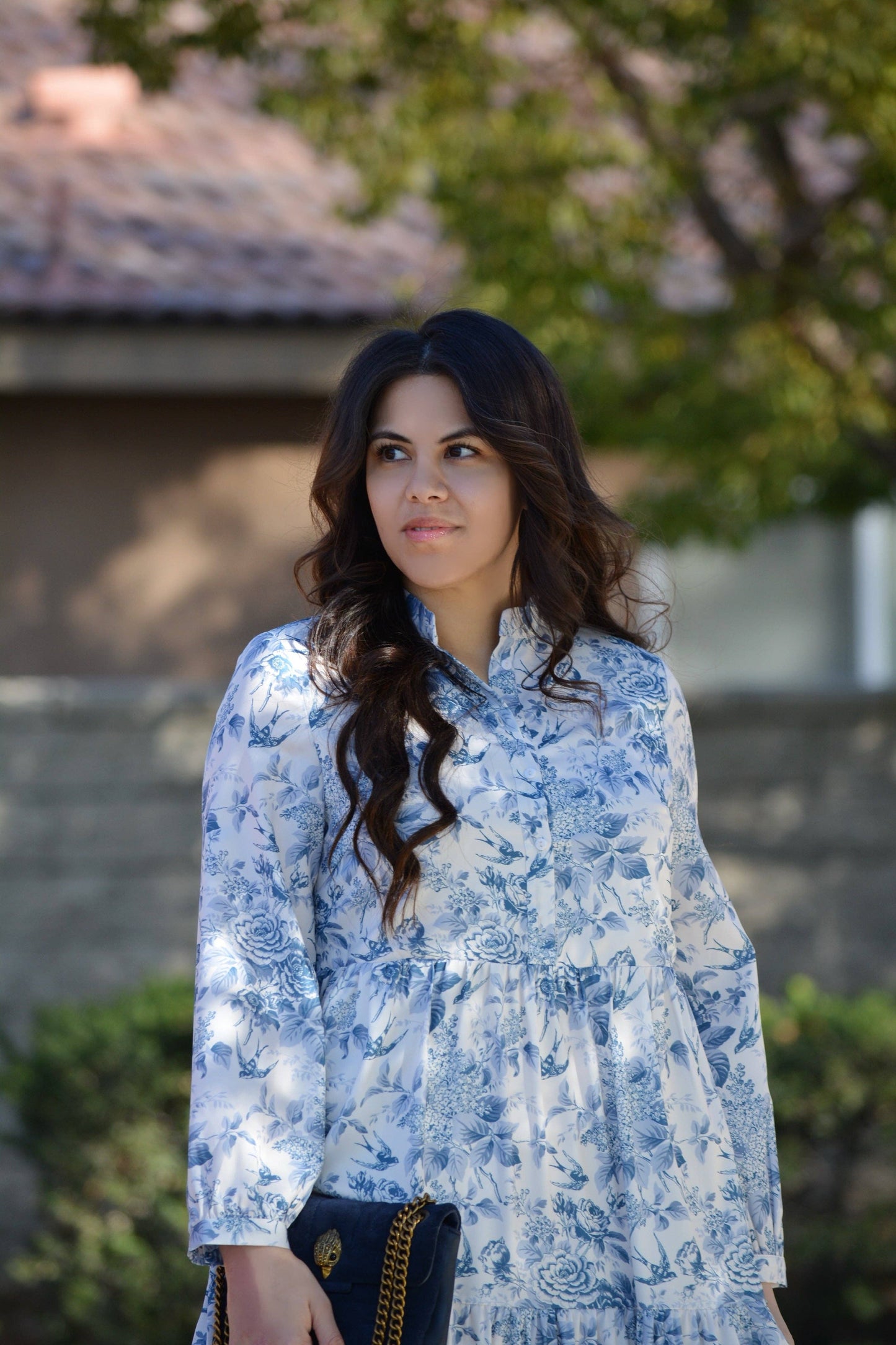 Areti Blue Floral Midi Dress