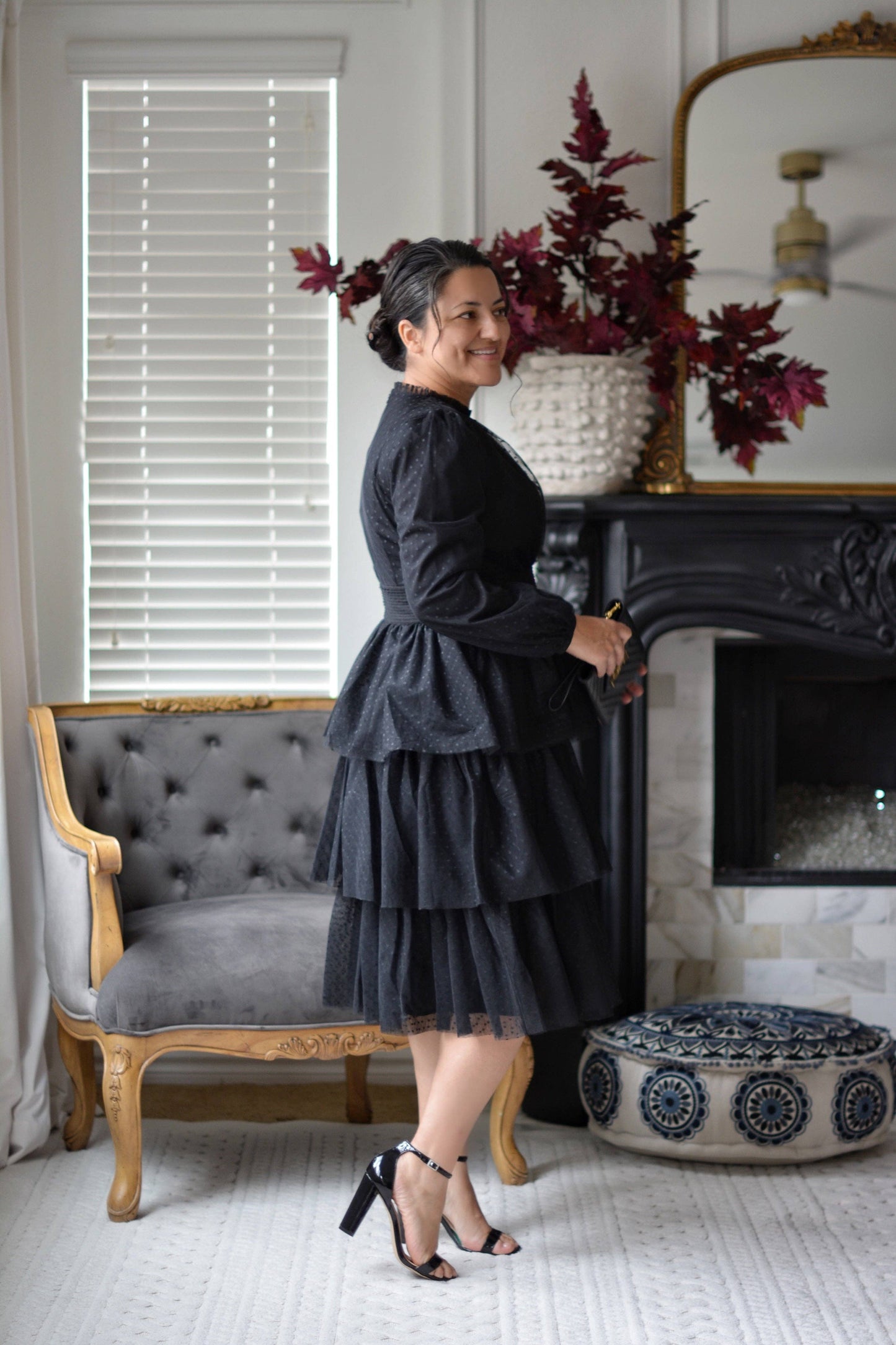 Thea Black Tulle Dress