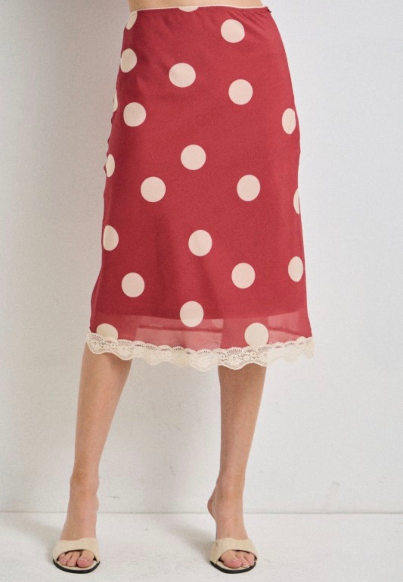 Vintage Red Midi Skirt
