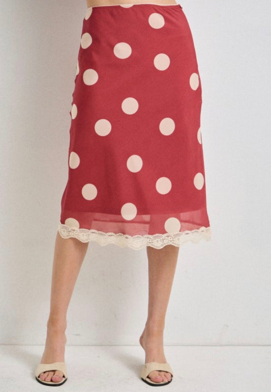 Vintage Red Midi Skirt