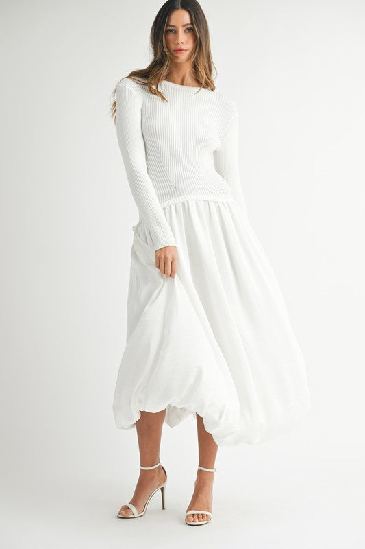 Poplin Midi Sweater Dress