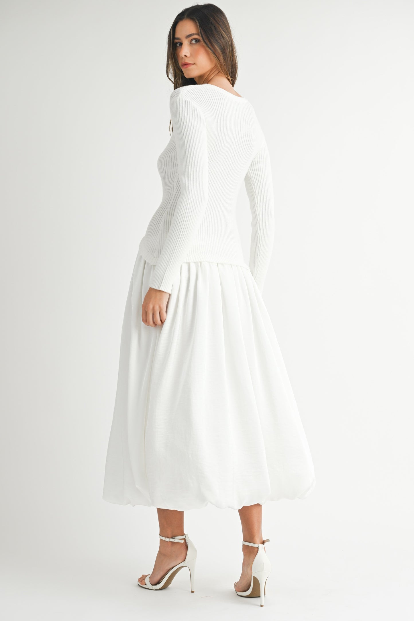 Poplin Midi Sweater Dress