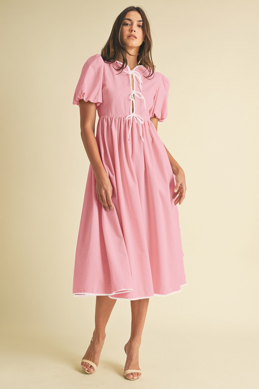 Arc Puff Sleeve Dress