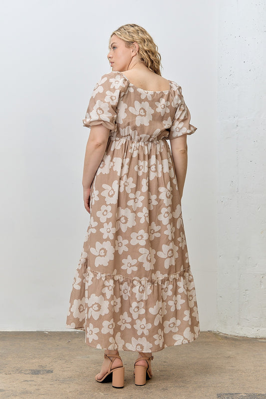 Brown Bubble Maxi Dress