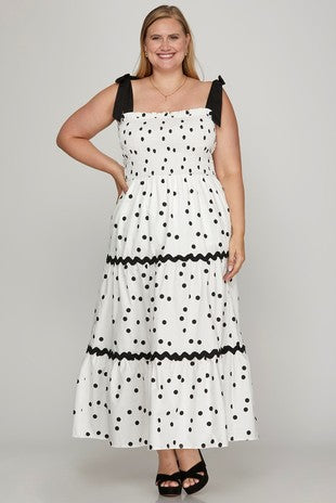 Daphne Polka Dot Tiered Dress